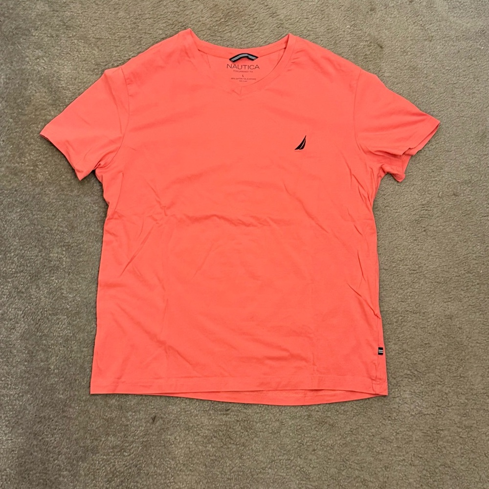 Nautica Men's Bright Coral Tee